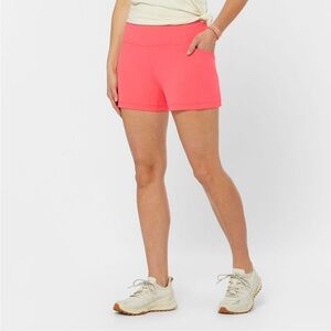 Duluth Trading Co Women's NoGA Air Mid-Rise 5" Shorts - bright coral NWT